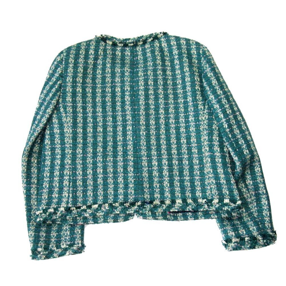 NWT J.Crew Lady Jacket in Spicy Jade Emerald Metallic Tweed Blazer 16 - Picture 9 of 9